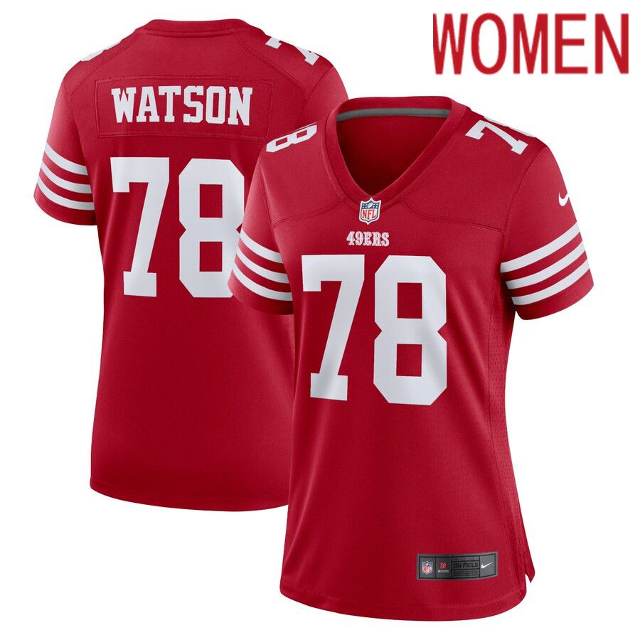 Women San Francisco 49ers #78 Leroy Watson Nike Scarlet Home Game Player NFL Jersey->women nfl jersey->Women Jersey